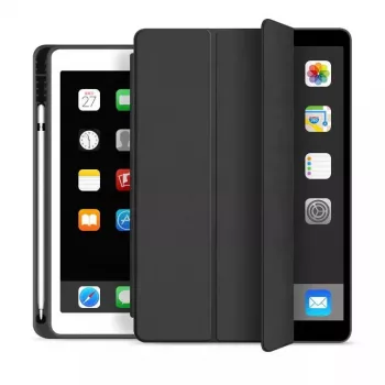 eSTUFF SEATTLE Stiftetui iPad 9.7 2018/2017 – Schwarzes PU-Leder
