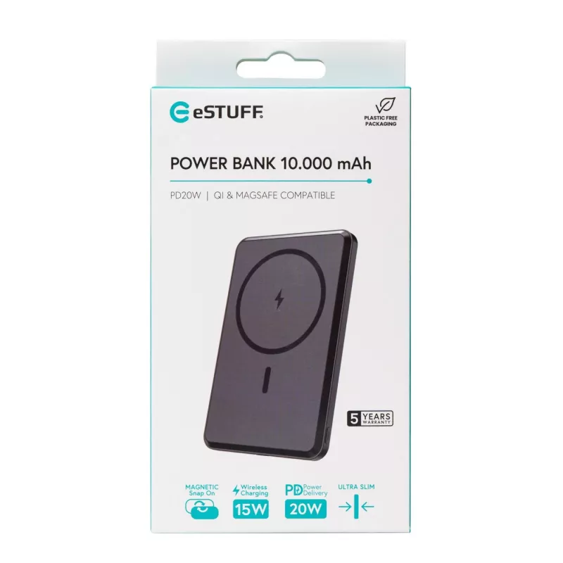 eSTUFF ES641101 Powerbank 10000 mAh Kabelloses Laden Schwarz
