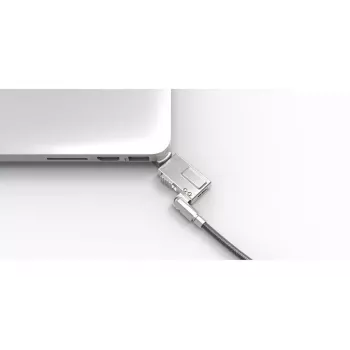 Kabelschloss Compulocks MBA11BRW – Schlüsselschloss, Aluminiumgehäuse, Edelstahlkabel, Silber