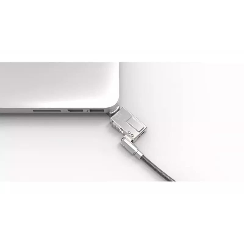 Kabelschloss Compulocks MBA11BRW – Schlüsselschloss, Aluminiumgehäuse, Edelstahlkabel, Silber