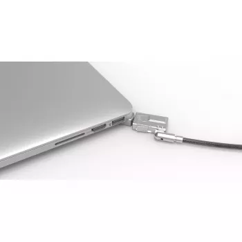 Kabelschloss Compulocks MBA11BRW – Schlüsselschloss, Aluminiumgehäuse, Edelstahlkabel, Silber
