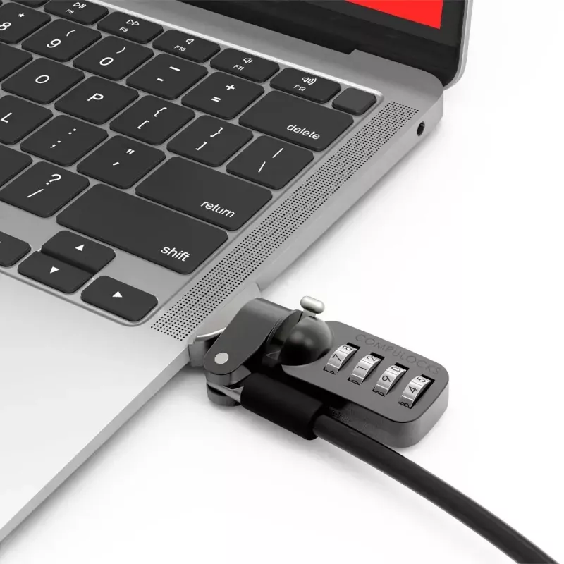 Compulocks Ledge für MacBook Air 13 Zoll M2 und M3 mit Zahlenschloss Silber