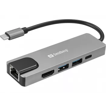 Sandberg USB-C 5in1 Travel Dock Saver Kabelgebunden USB 3.2 Gen 1 100W