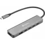 Docking-Hub SANDBERG USB-C 6-in-1 MediaDock — USB 3.2 Gen 1 Type-C 10 Gbit/s, 4K HDMI, PD bis zu 100 W, 1×USB-A, 1×USB2.0, grau