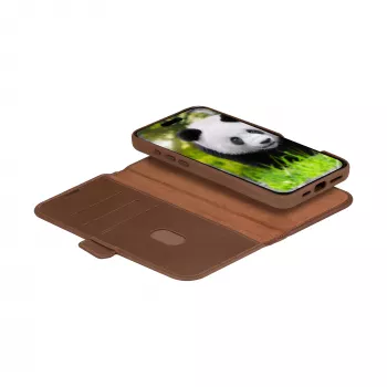 Folio-Hülle dbramante1928 Lynge MagSafe iPhone 16 Pro Dark Tan