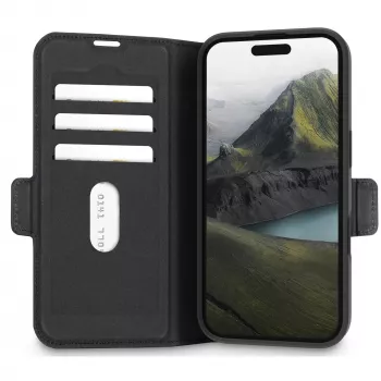 Faltbare Hülle dbramante1928 Oslo Pro für Apple iPhone 16 Schwarz PU Kunststoff