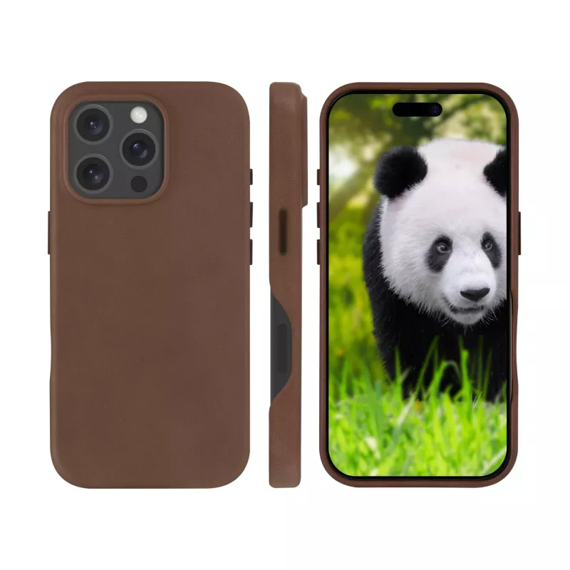 Die dbramante1928 Roskilde Hülle für iPhone 16 Pro in Dark Tan vereint zeitlose Eleganz mit moderner Funktionalität