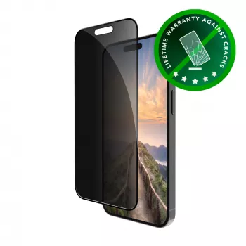 Eco-shield Privacy Displayschutzfolie aus gehärtetem Glas von d bramante, geeignet für iPhone 16 Plus und iPhone 15 Plus mit einem 6