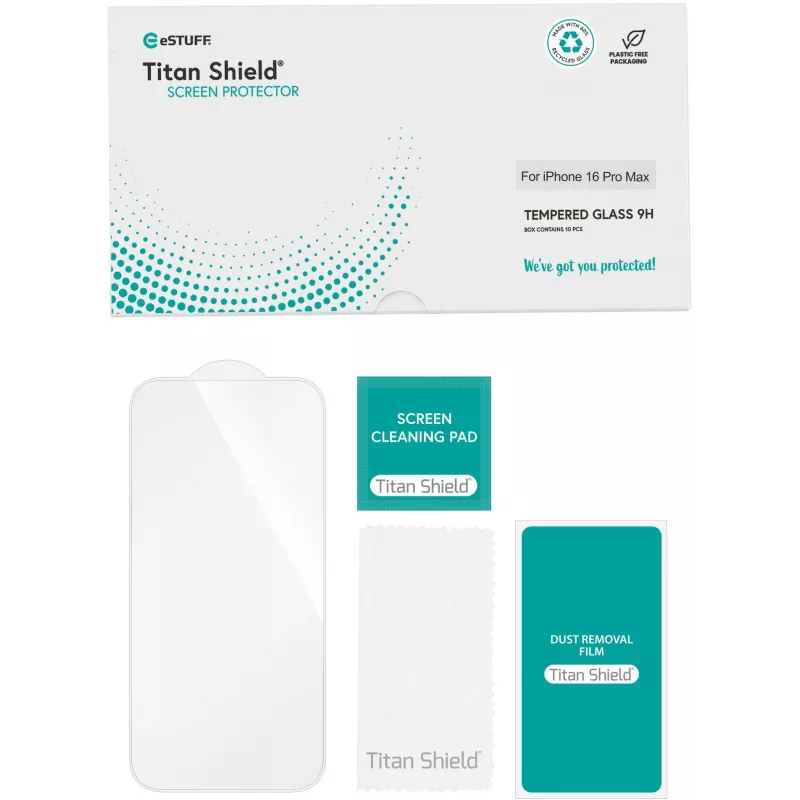Klare Displayschutzfolie eSTUFF ES501426-10BULK Apple iPhone 16 Pro Max Kratzfest Bruchsicher