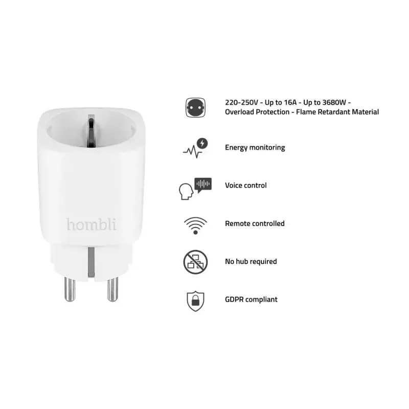 Smart Plug Hombli HBPP-0201 3680 W Indoor White