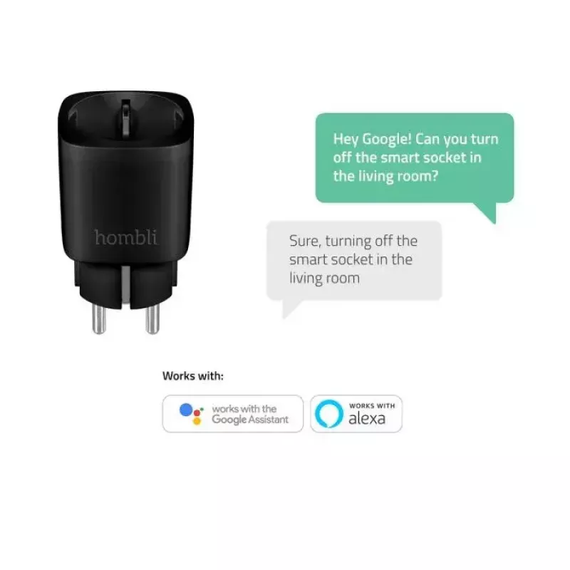 Smart Plug Hombli HBPP-0205 3680 W Indoor Wireless Schwarz
