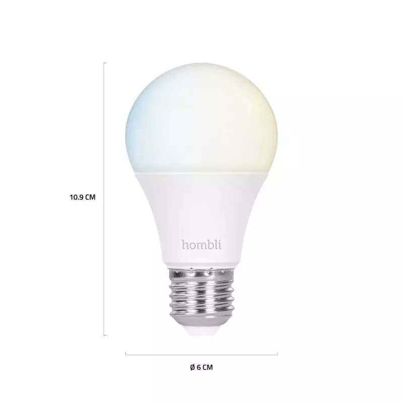 Smarte Glühbirne Hombli E27 9 W Wi‑Fi Weiß