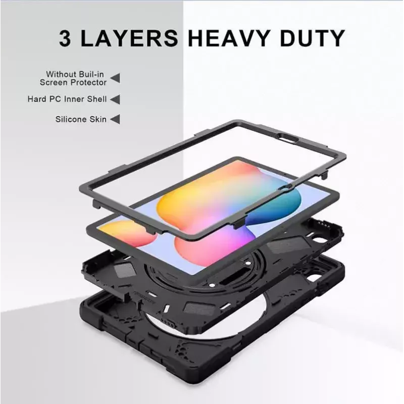 Cover eSTUFF AUSTIN Defender Case für Samsung Galaxy Tab S6 Lite 2022/2020 Schwarz