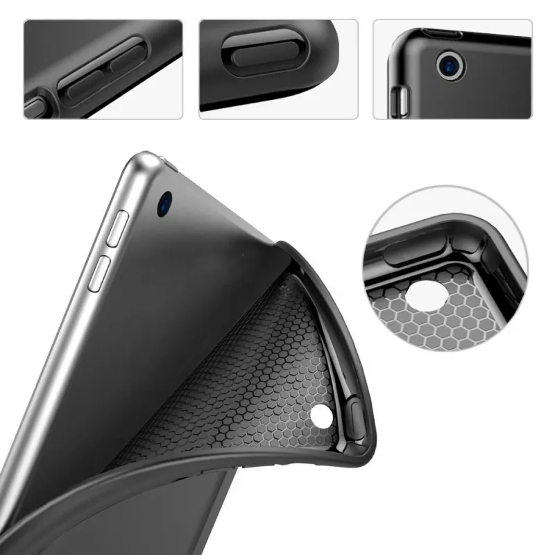 eSTUFF SEATTLE Stiftetui für iPad Air 5/4 10.9 2022/2020 - Schwarzes PU-Leder