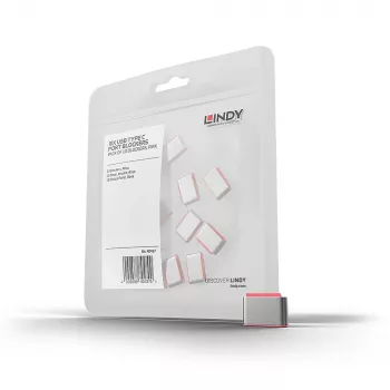 Lindy USB Type C Port Blocker (ohne Schlüssel) – 10er-Pack, Pink