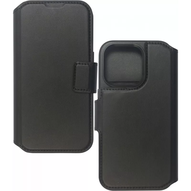 Wallet Case eSTUFF iPhone 16 Pro 6,3 Zoll Schwarz 3 Kartenfächer