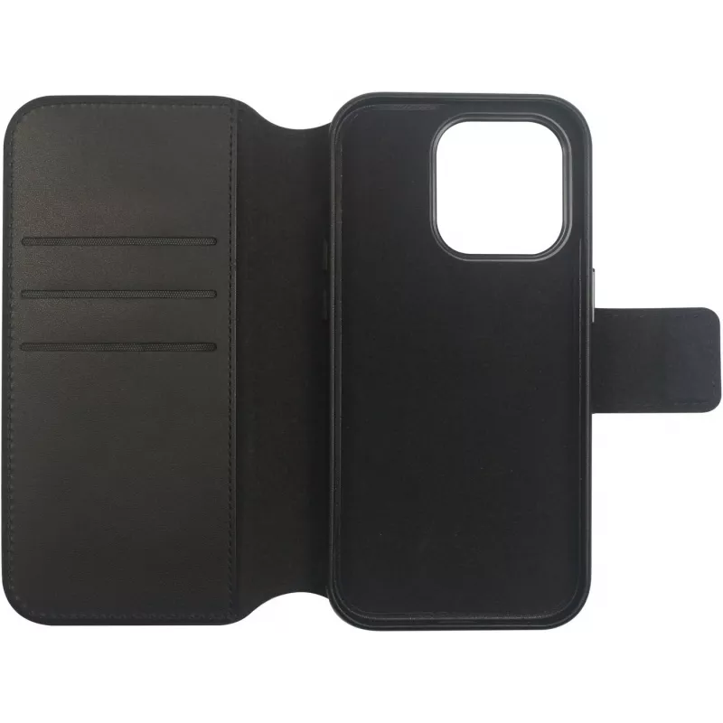 Wallet Case eSTUFF iPhone 16 Pro 6,3 Zoll Schwarz 3 Kartenfächer