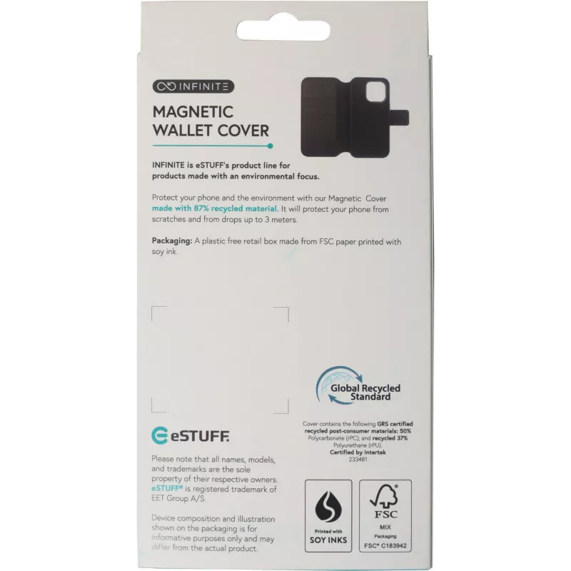 Wallet Case eSTUFF iPhone 16 Pro 6,3 Zoll Schwarz 3 Kartenfächer