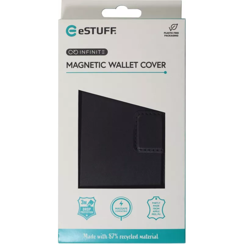 Wallet Case eSTUFF iPhone 16 Pro 6,3 Zoll Schwarz 3 Kartenfächer