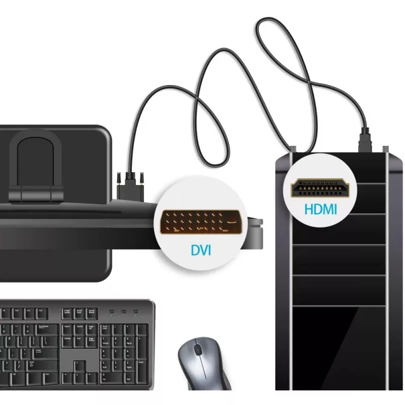 Techly Videokabel HDMI zu DVI-D M/M 1,8 m ICOC HDMI-D-018