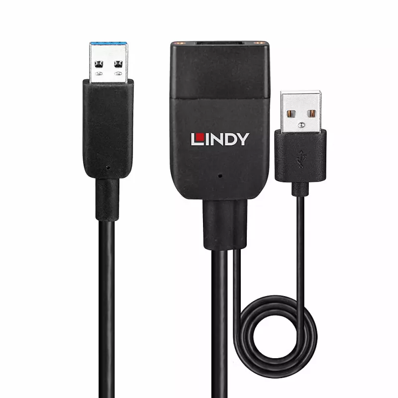 Lindy 35m Hybrid USB 3.2 Gen 2 Typ-A-Kabel Schwarz ABS