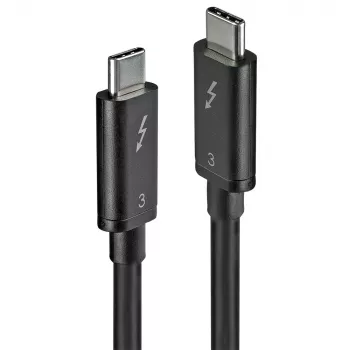 Lindy 0,5 m Thunderbolt-3-Kabel, passiv, 0,5 m, USB-C, USB-C, USB 3.2 Gen 1 (3.1 Gen 1), Stecker/Stecker, Schwarz