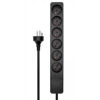 Microconnect MC-GRU0605DKB Stromverteiler 5 m 6 AC-Ausgänge Innenbereich Schwarz