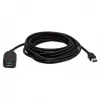 Manhattan USB-A-auf-USB-A-Verlängerungskabel, 5 m, Stecker auf Buchse, Aktiv, 5 Gbit/s (USB 3.2 Gen1, auch bekannt als USB 3.0), integrierter Repeater, SuperSpeed USB, Schwarz, drei Jahre Garantie, entspricht USB2AAEXT5M.