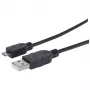Manhattan USB-A-auf-Micro-USB-Kabel, 1,8 m, Stecker auf Stecker, Schwarz, 480 Mbit/s (USB 2.0), Hi-Speed USB, lebenslange Garantie, entspricht UUSBHAUB6.