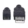Manhattan USB-A-auf-Micro-USB-Kabel, 1,8 m, Stecker auf Stecker, Schwarz, 480 Mbit/s (USB 2.0), Hi-Speed USB, lebenslange Garantie, entspricht UUSBHAUB6.