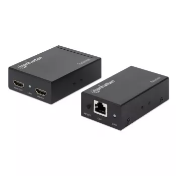 Manhattan HDMI 1080p über Ethernet Extender Kit, bis zu 50 m mit einem Cat6-Kabel, Tx- & Rx-Module, IR-Unterstützung, drei Jahre Garantie