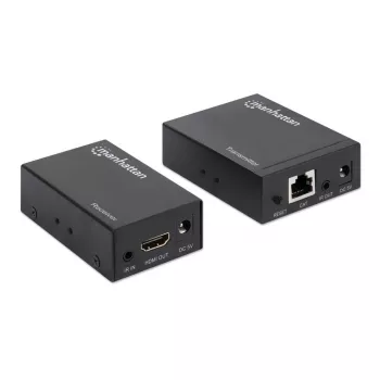 Manhattan HDMI 1080p über Ethernet Extender Kit, bis zu 50 m mit einem Cat6-Kabel, Tx- & Rx-Module, IR-Unterstützung, drei Jahre Garantie