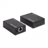 Manhattan HDMI 1080p über Ethernet Extender Kit, bis zu 50 m mit einem Cat6-Kabel, Tx- & Rx-Module, IR-Unterstützung, drei Jahre Garantie