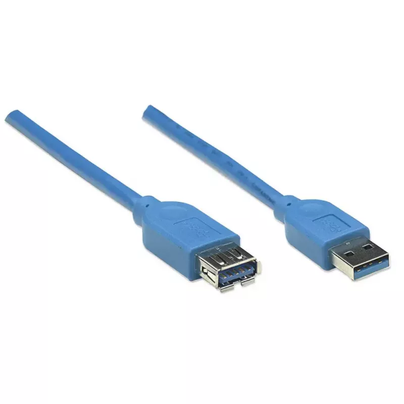 USB-A auf USB-A Verlängerungskabel Manhattan 2 m Stecker auf Buchse Blau