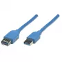 USB-A auf USB-A Verlängerungskabel Manhattan 2 m Stecker auf Buchse Blau