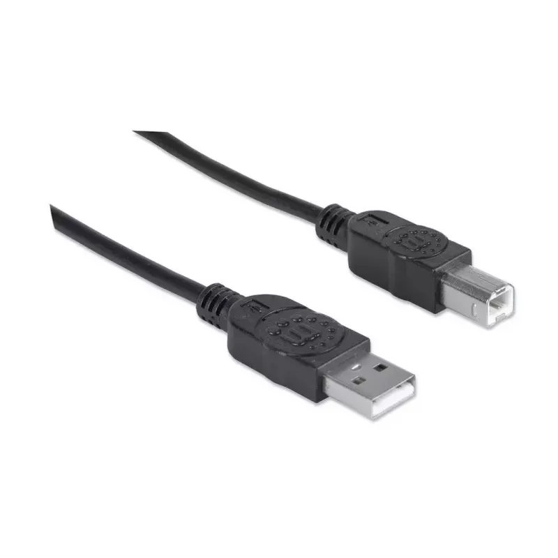 USB-A-auf-USB-B-Kabel Manhattan 333368 1,8 m Stecker auf Stecker Schwarz
