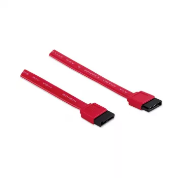 Manhattan SATA-Datenkabel, 7-Pin, 50 cm, Stecker auf Stecker, 6 Gbps, Rot, lebenslange Garantie