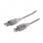 USB-A auf USB-B Kabel Manhattan 345408 5 m Stecker auf Stecker Silber
