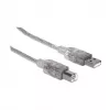 USB-A auf USB-B Kabel Manhattan 345408 5 m Stecker auf Stecker Silber