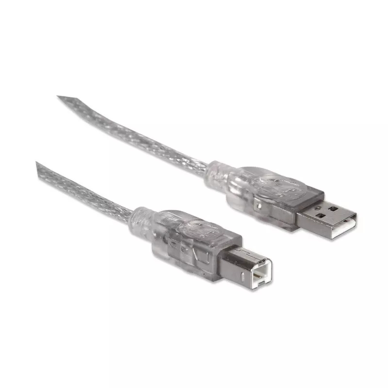 USB-A auf USB-B Kabel Manhattan 345408 5 m Stecker auf Stecker Silber