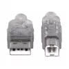 USB-A auf USB-B Kabel Manhattan 345408 5 m Stecker auf Stecker Silber