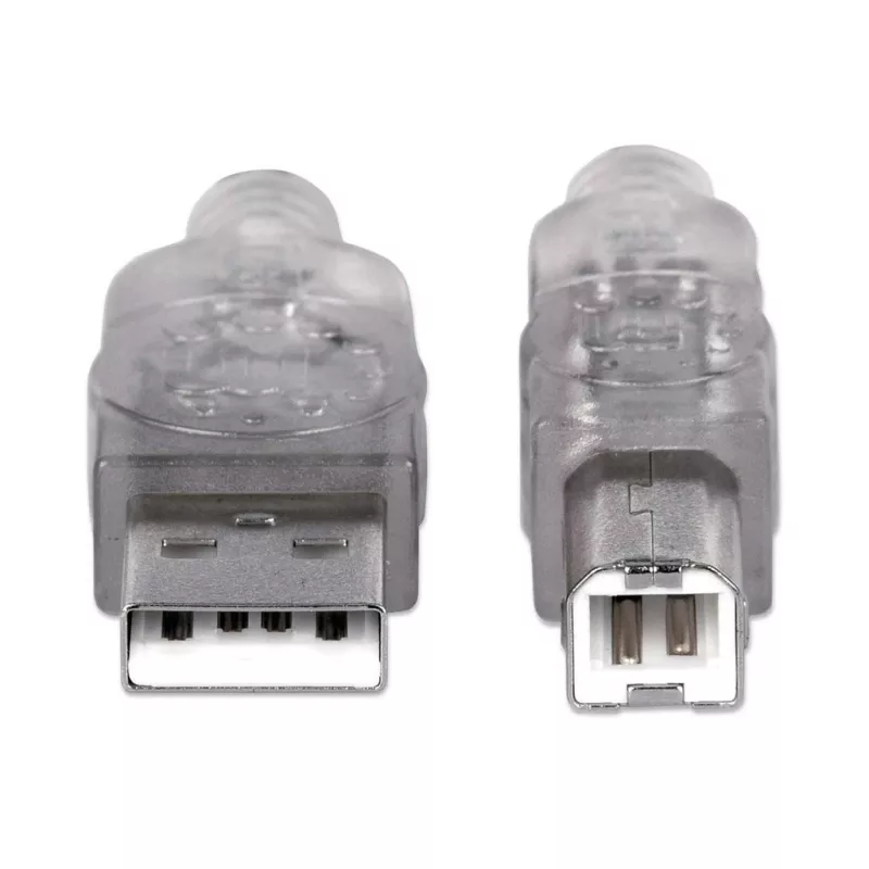 USB-A auf USB-B Kabel Manhattan 345408 5 m Stecker auf Stecker Silber