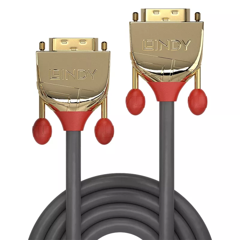 Lindy 10m DVI-D Single Link Kabel, Gold Line