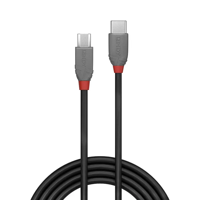 Lindy 0,5 m USB 2.0 Typ-C-auf-Micro-B-Kabel, Anthra Line