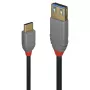 Lindy 0,15 m USB 3.2 Typ-C-auf-A-Adapterkabel, 10 Gbit/s, Anthra Line