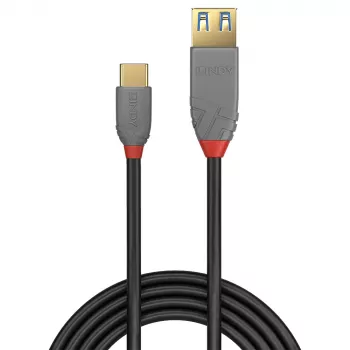 Lindy 0,15 m USB 3.2 Typ-C-auf-A-Adapterkabel, 10 Gbit/s, Anthra Line