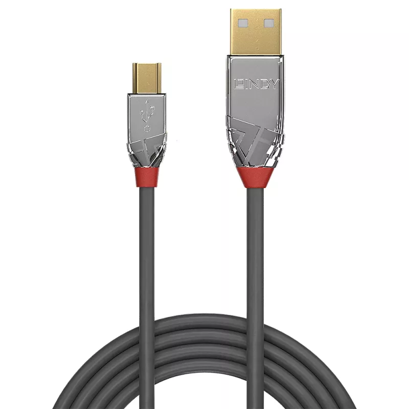 Lindy 0,5 m USB 2.0 Typ A auf Mini-B-Kabel, Cromo Line