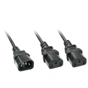 Lindy 2m IEC Splitterkabel IEC C14 auf 2 x IEC C13