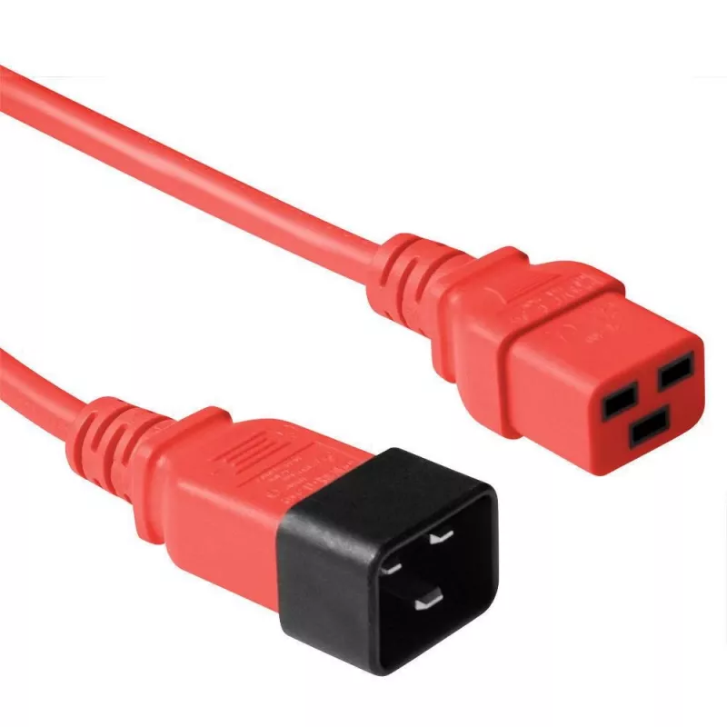 Microconnect PE2019R3 Stromkabel Rot 3 m C20-Kupplung C19-Kupplung