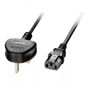 Lindy 5m UK 3-Pin-Stecker auf IEC C13 Netzkabel, Schwarz, 5 m, C13-Kupplung